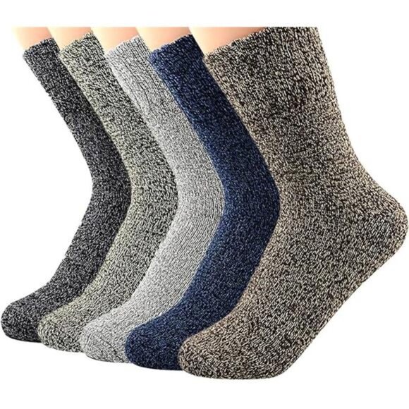 Sports Knit Pattern Womens Winter Socks Crew Cut Cashmere Retro Thick Warm Soft - Picture 7 of 7